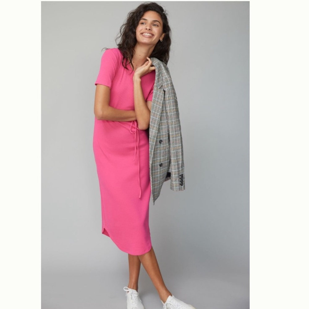 Anthropologie Pink Midi Dress